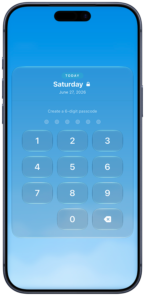Weather Budget passcode screen